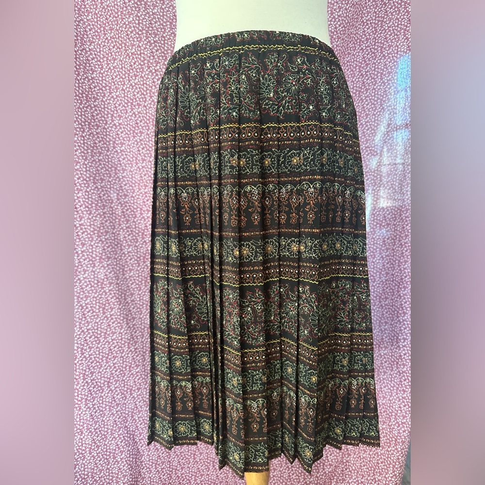 Leslie Fay Multicolor Patterned Maxi Skirt